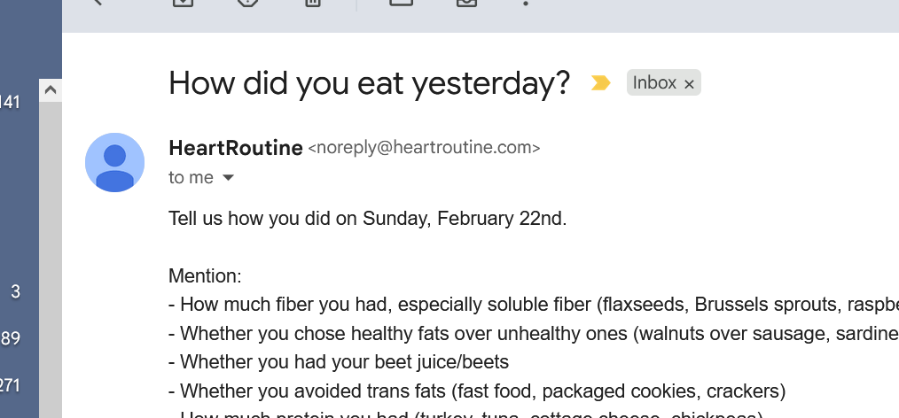 Daily check-in email reminder
